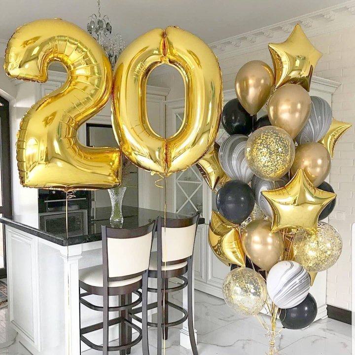 Фольгированный шар Золотая Цифра в Оренбурге