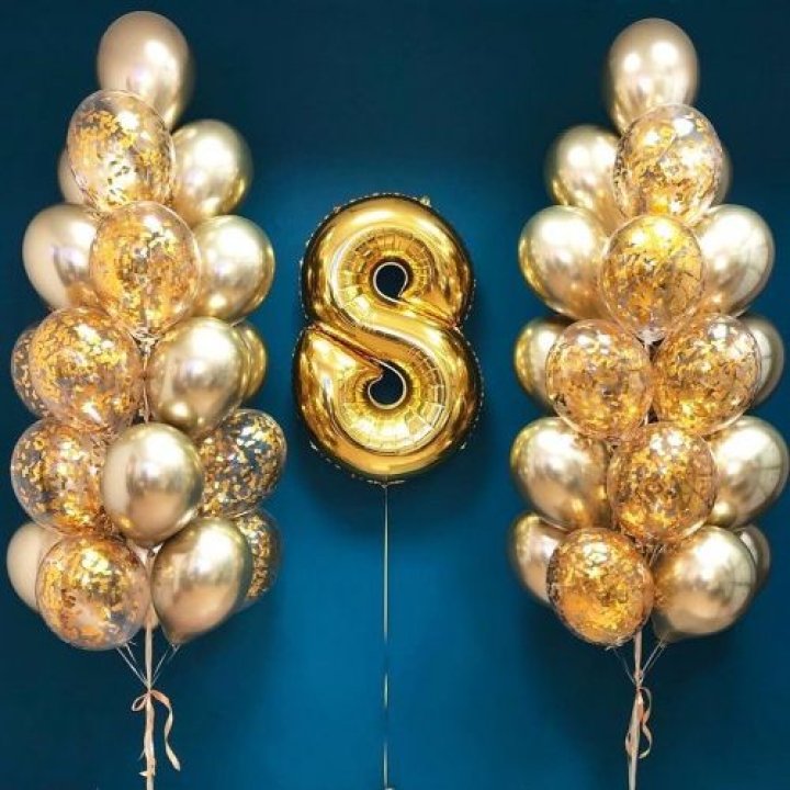 Цифра с фонтанами шаров  в Оренбурге