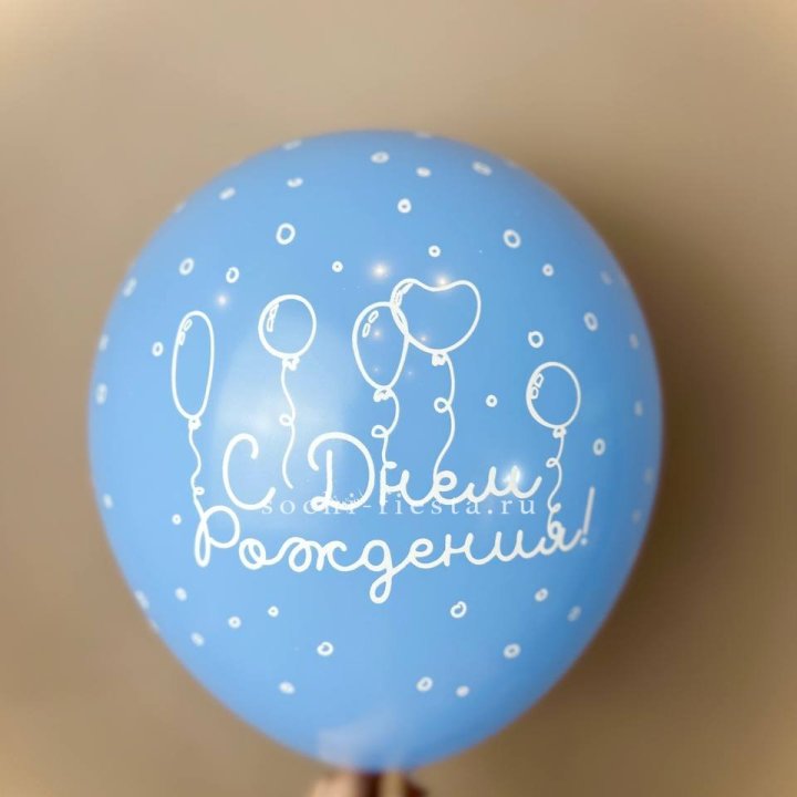Гелиевый латексный шар С днем рождения! матовый в Оренбурге