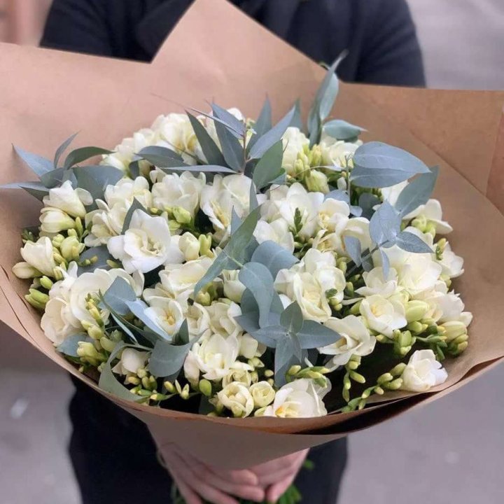 51 фрезия с эвкалиптом в Оренбурге