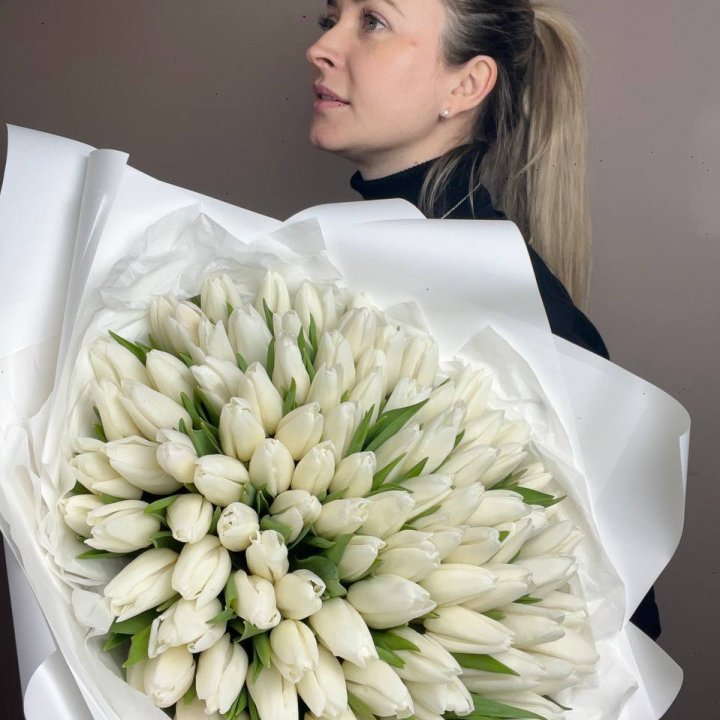 101 белый тюльпан №2 в Оренбурге