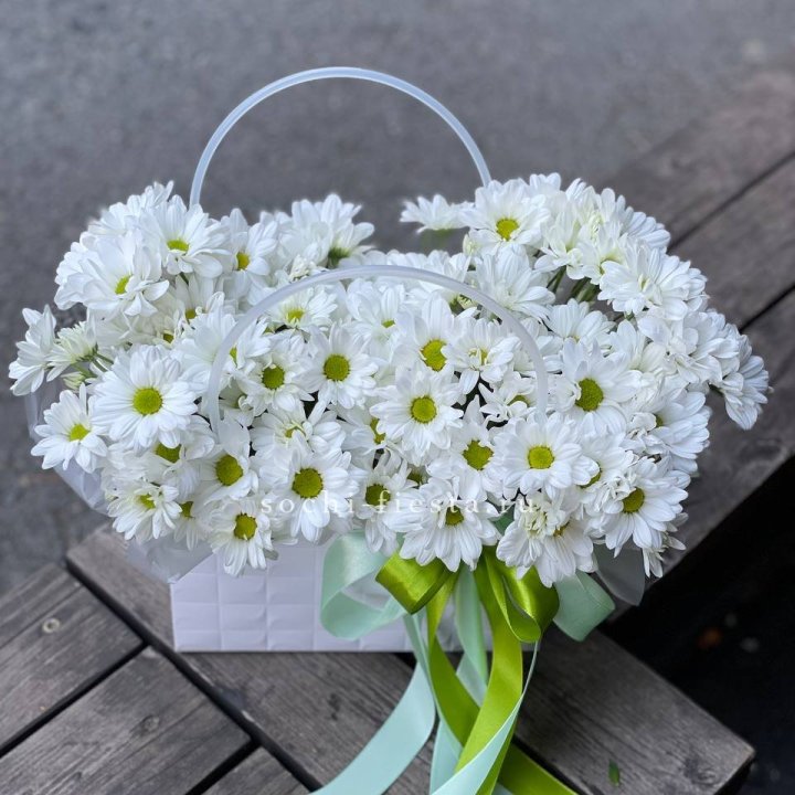 Сумка с хризантемами ромашками в Оренбурге