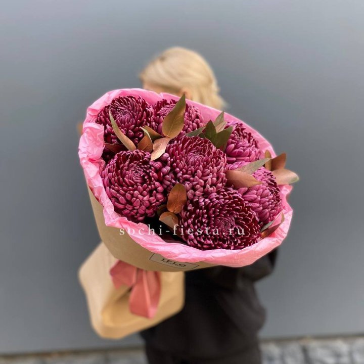 7 Хризантем Бигуди в золоте в Оренбурге