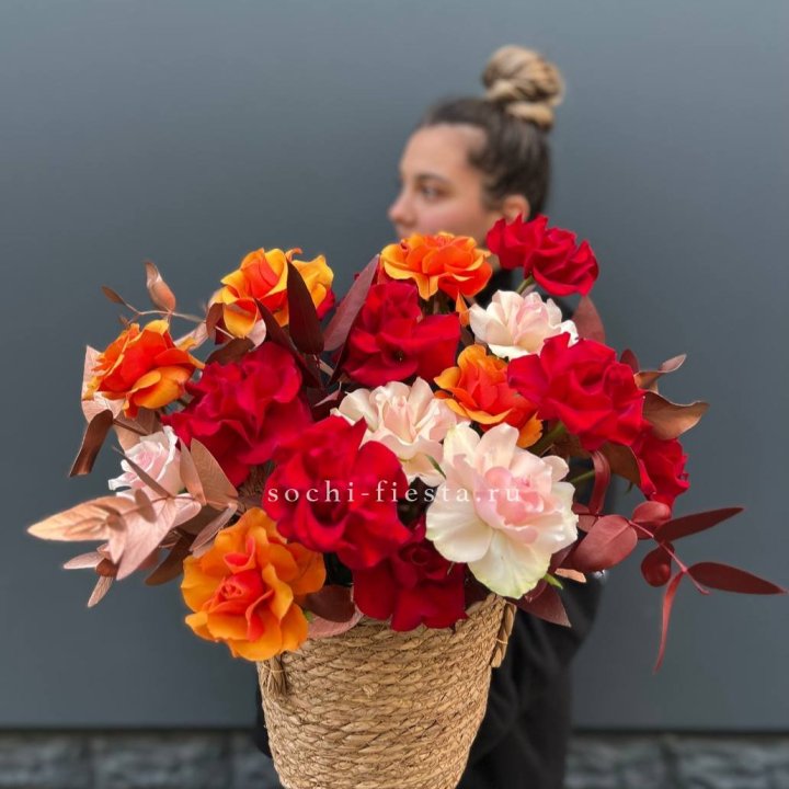 Авторский бокс "Роксана" в джутовом кашпо в Оренбурге