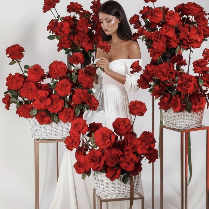 Сет из красных французских роз в Оренбурге