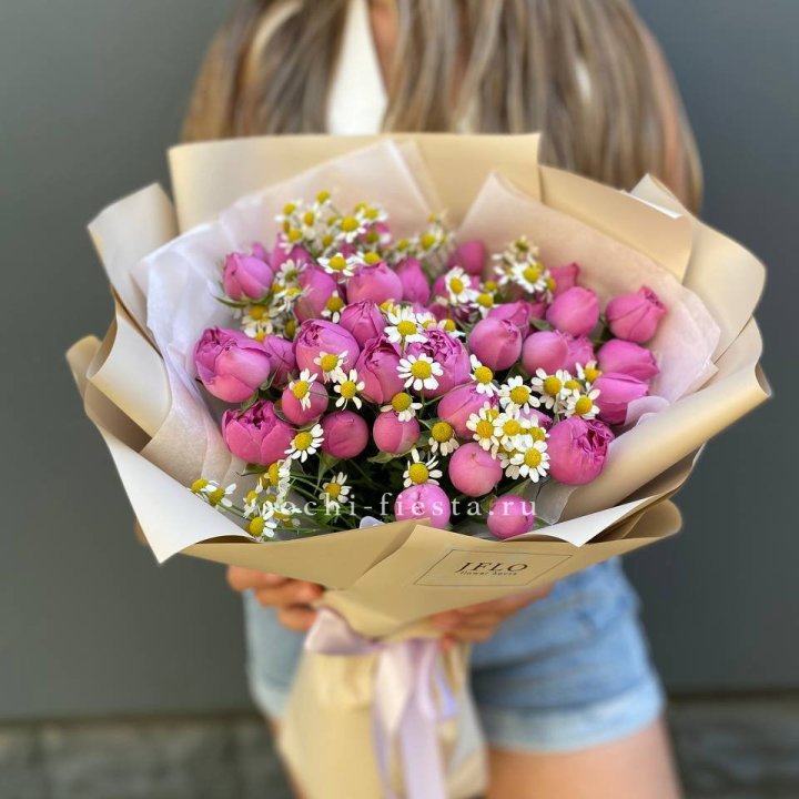 Дуобукет мисти с ромашками  в Оренбурге