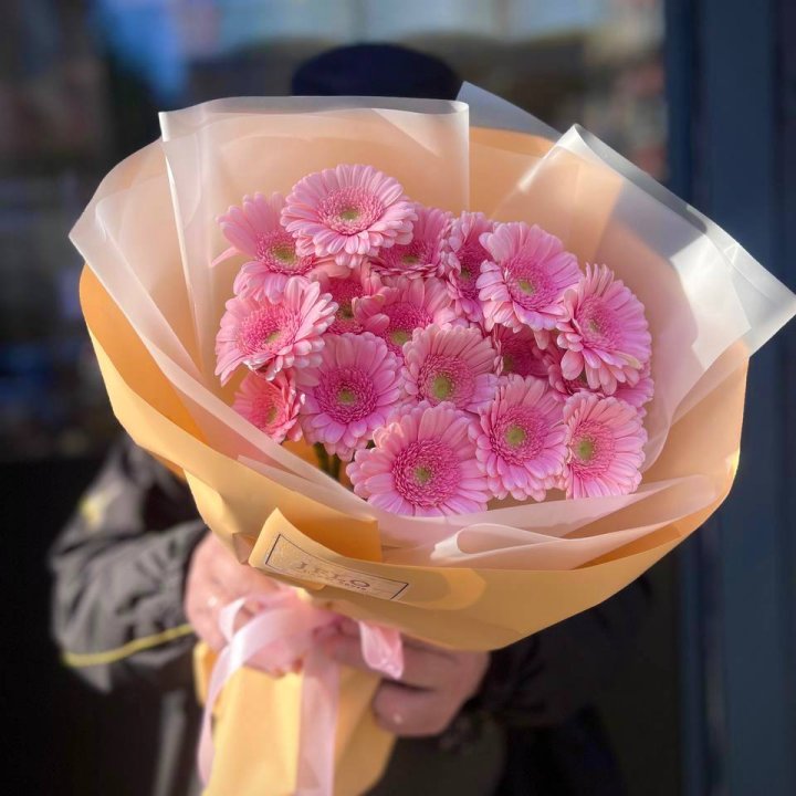 17 розовых гербер  в Оренбурге