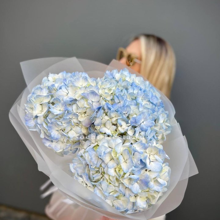 Букет из 3 голубых гортензий  в Оренбурге