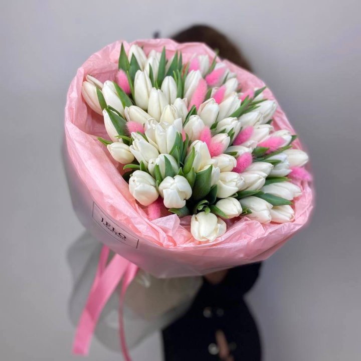 51 белый тюльпан "Рози" в Оренбурге