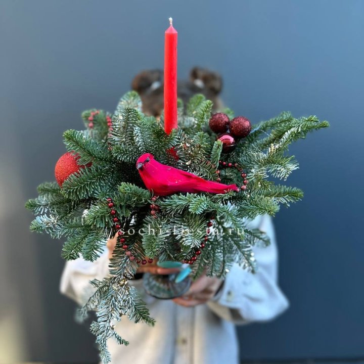 Новогодняя композиция в бокале в Оренбурге