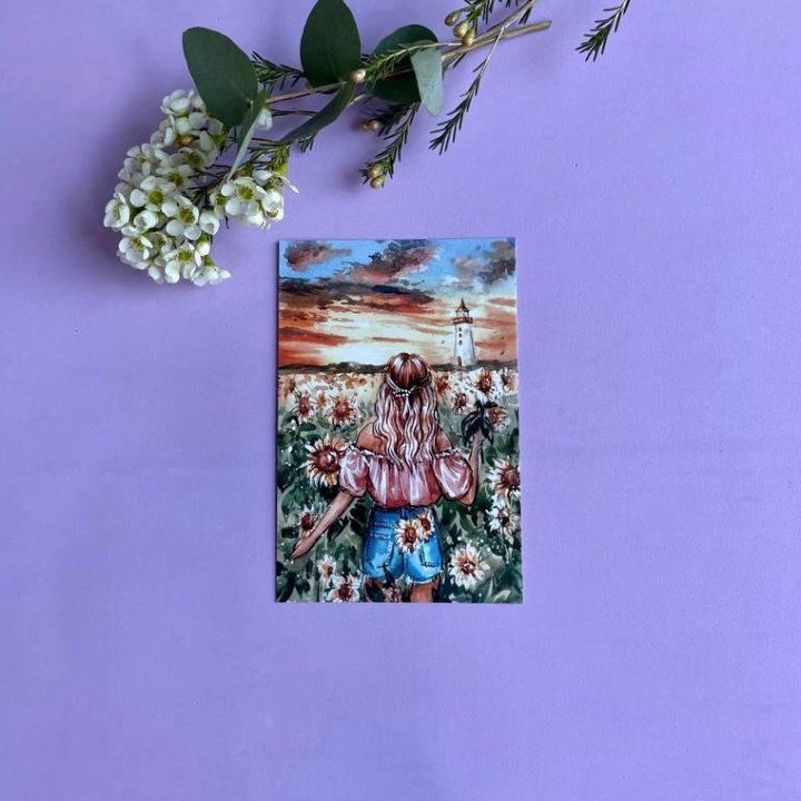 Открытка к букету "Подсолнух" в Оренбурге