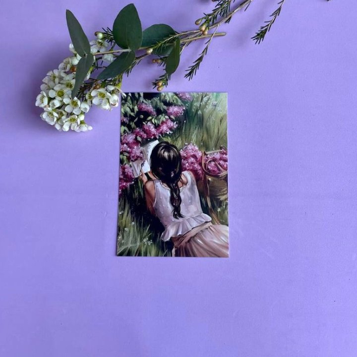 Открытка к букету "Среди пионов" в Оренбурге