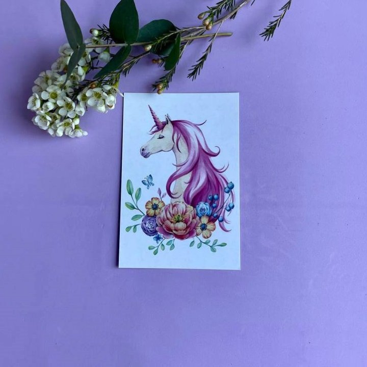 Открытка к букету "Единорог" в Оренбурге