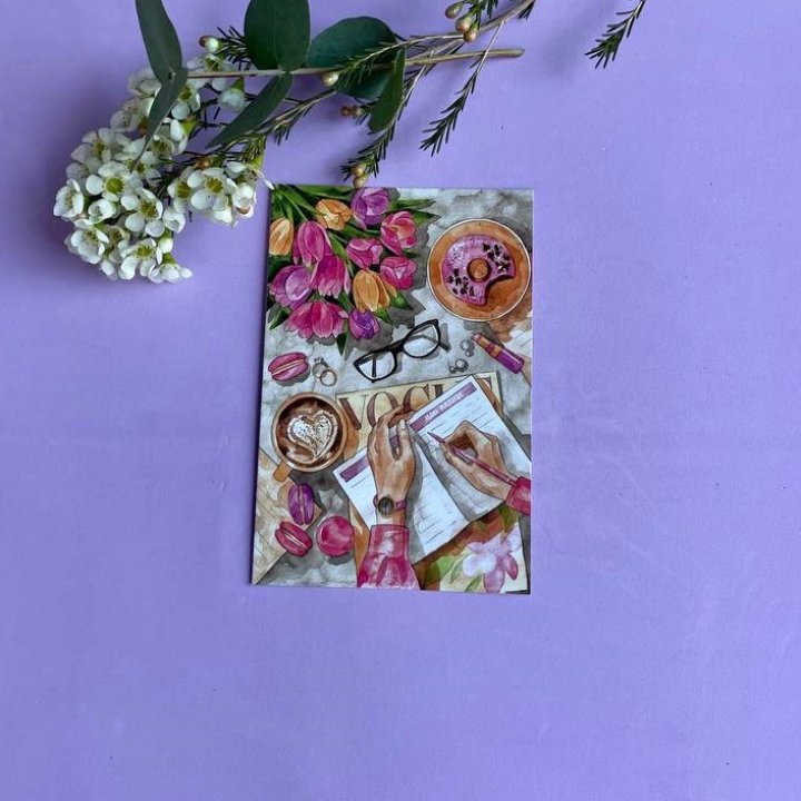 Открытка к букету "Леди на работе" в Оренбурге