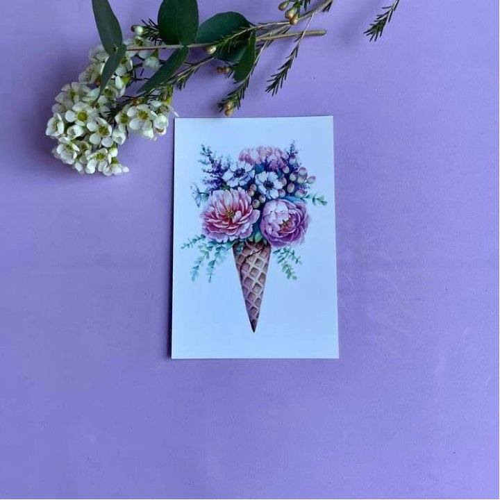 Открытка к букету "Цветочно-кремовый" в Оренбурге