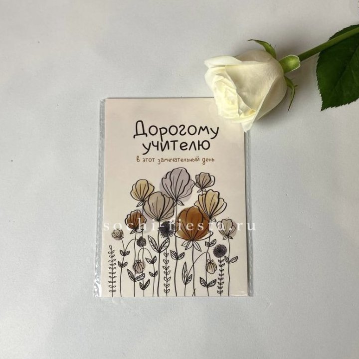 Открытка к букету "Дорогому учителю" в Оренбурге
