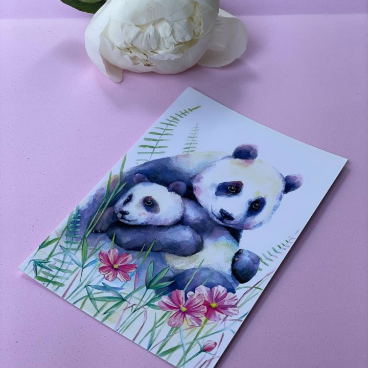 Открытка к букету "Объятие Панды" в Оренбурге