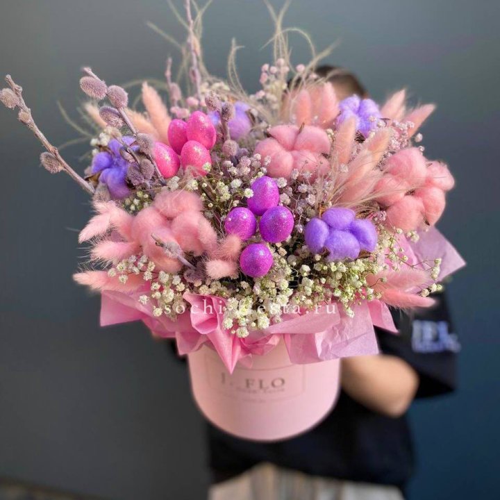 Сухоцветы в коробке  в Оренбурге