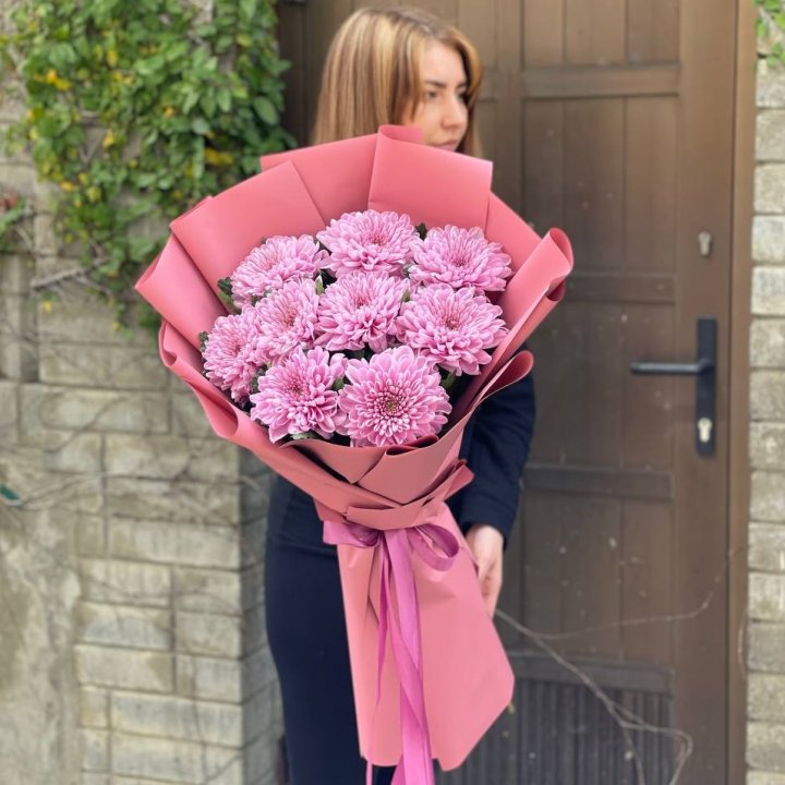 Букет хризантем розовый в Оренбурге