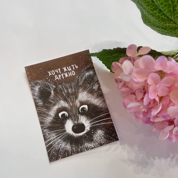 Открытка к букету "Енотик" в Оренбурге