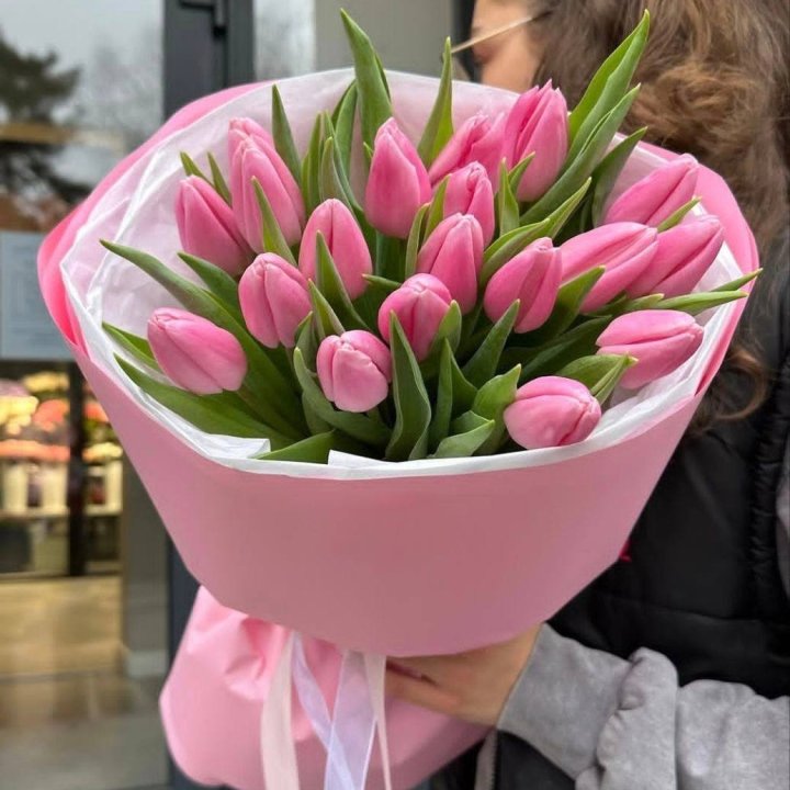  19 розовых тюльпанов в Оренбурге