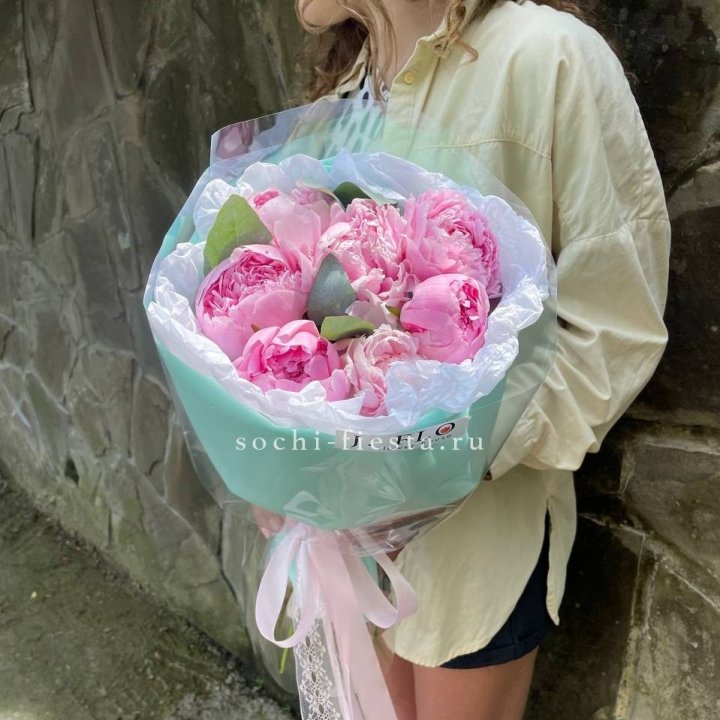 7 зефирных пионов в фоамиране в Оренбурге