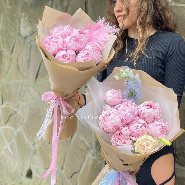 7 зефирных пионов  в Оренбурге