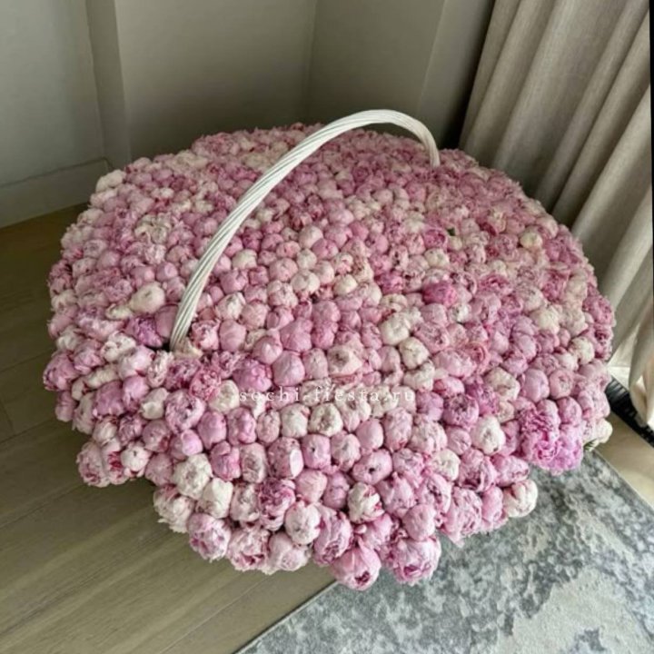 Корзина 555 пионов в Оренбурге