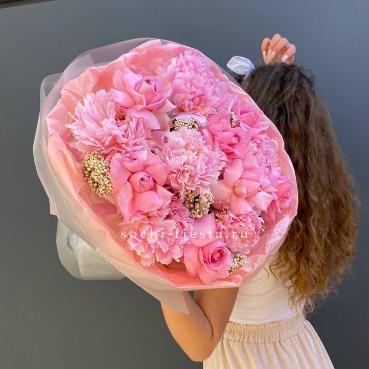  Букет с пионами "Пинки" в Оренбурге