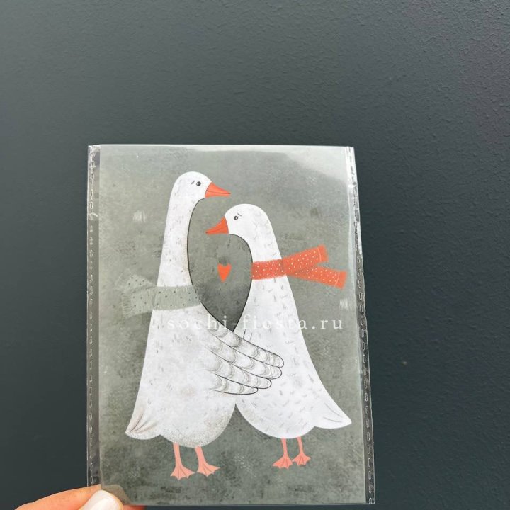 Открытка к букету "Гуси” в Оренбурге