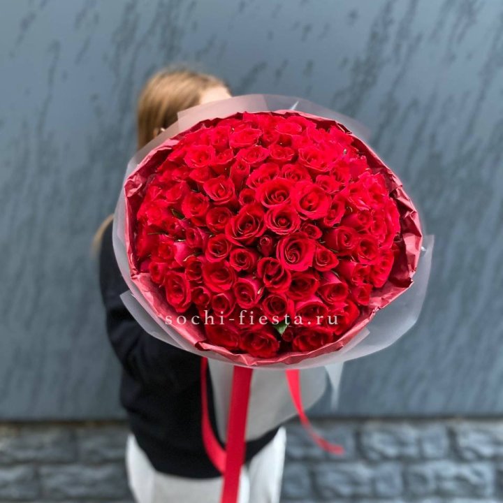 101  красная кенийская роза  в Оренбурге