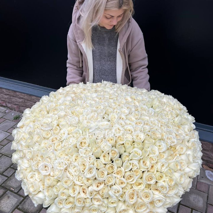 501 белая роза в корзине в Оренбурге