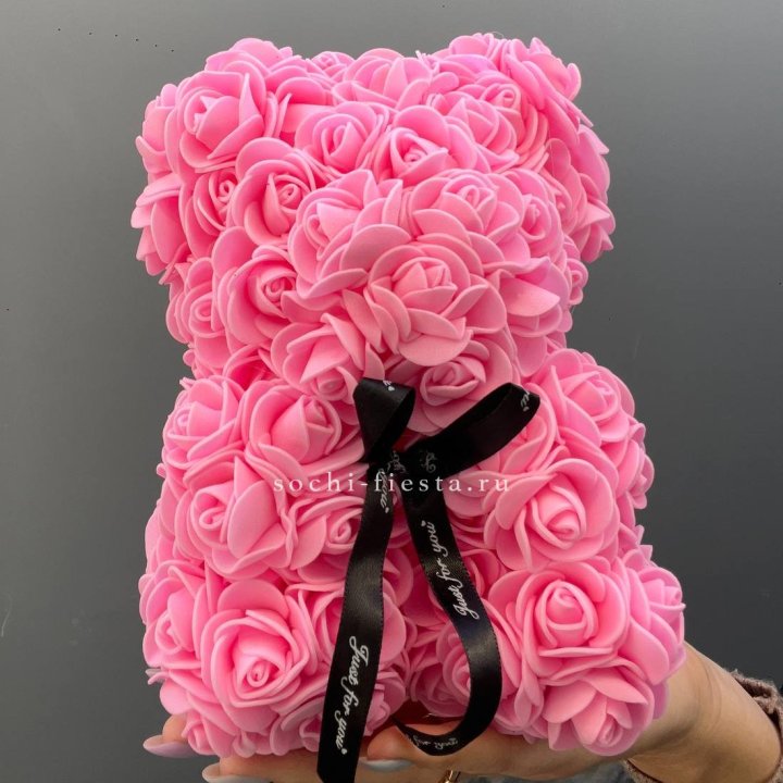 Игрушка медведь из розовых роз в Оренбурге