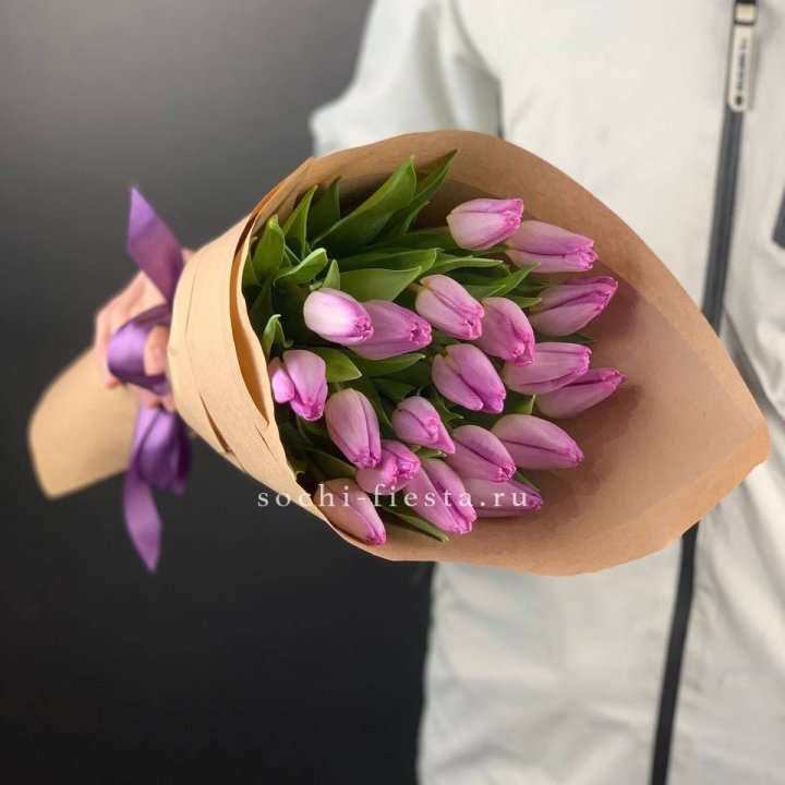 19 розовых  тюльпанов в Оренбурге