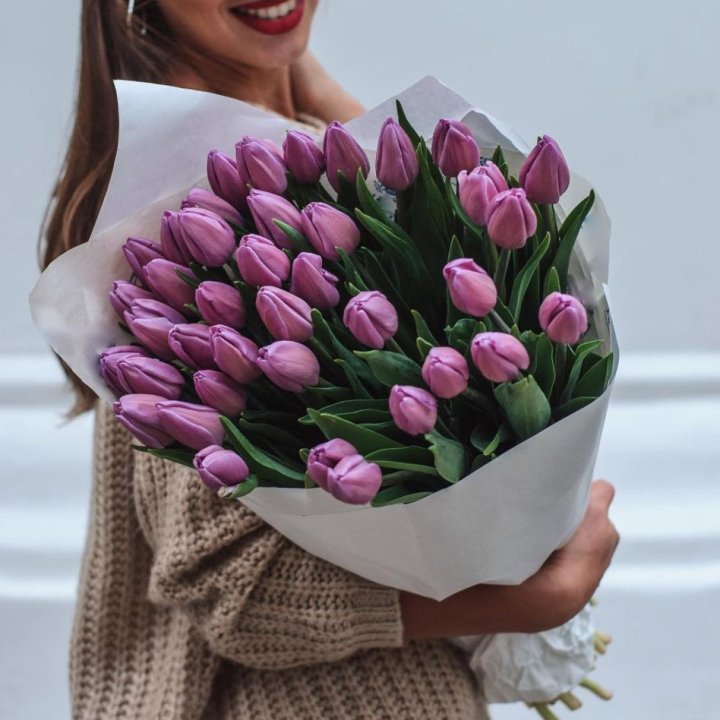 39 сиреневых тюльпанов в Оренбурге